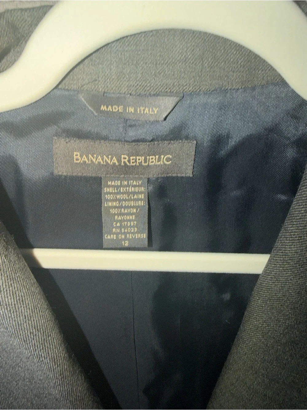 Banana Republic Made in Italy Wool Skirt Suit Set blazer 12 skirt 10